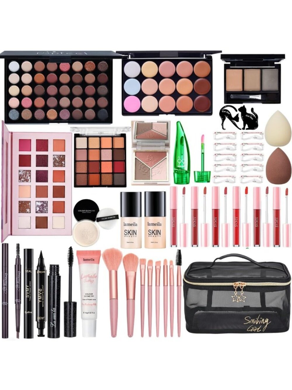 Complete Makeup Kit for Women | Essential Gift Set with Foundation, Eyeshadow